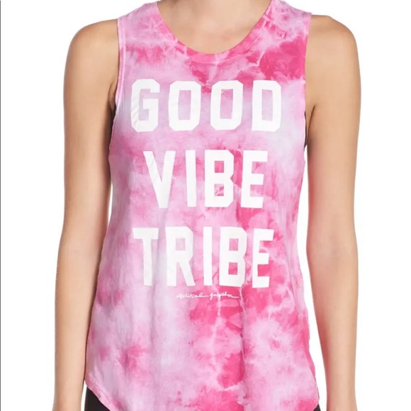 Spiritual Gangster Tops - Spiritual Gangster Pink Tie Dye Good Vibe Tank